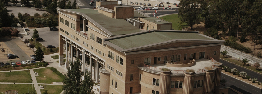 Vista aérea da universidade