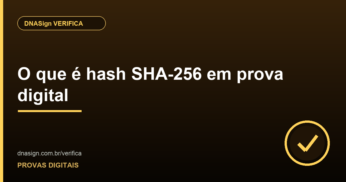 O que é hash SHA-256 em prova digital